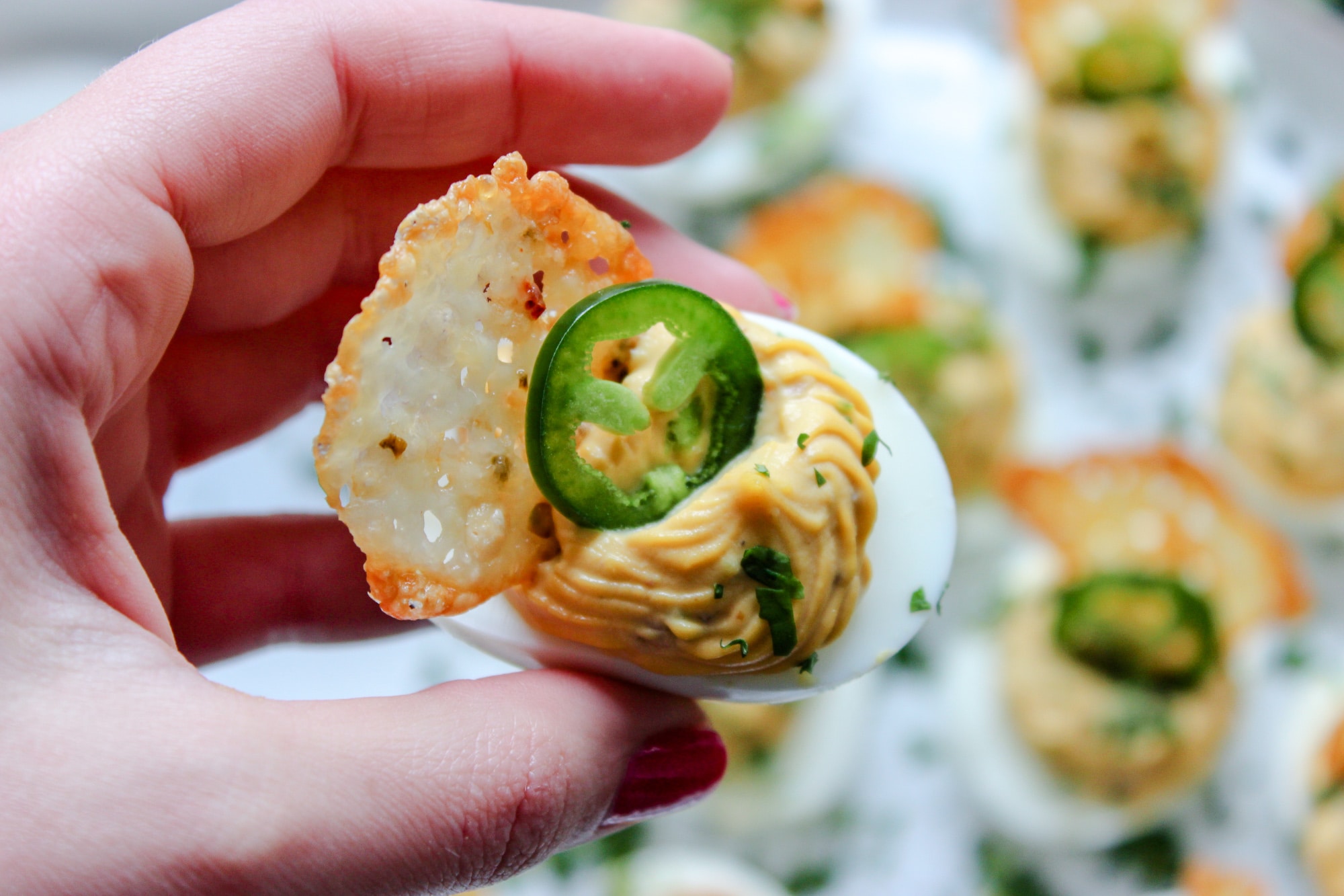 Spicy Chipotle & Jalapeno Deviled Eggs - Bonappeteach