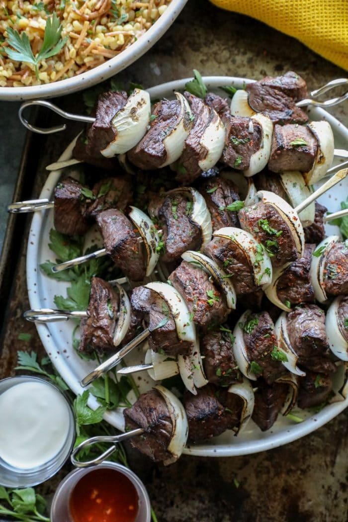 Broiled Beef Shish Kebabs