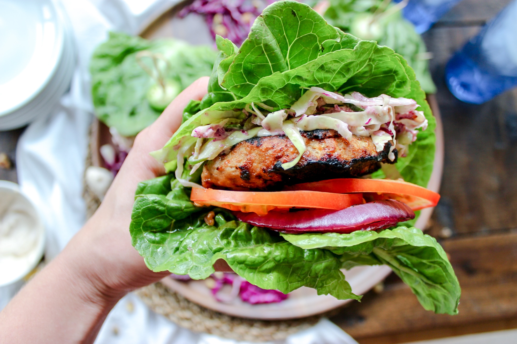 Lettuce Wrapped Jerk Chicken Burgers Bonappeteach