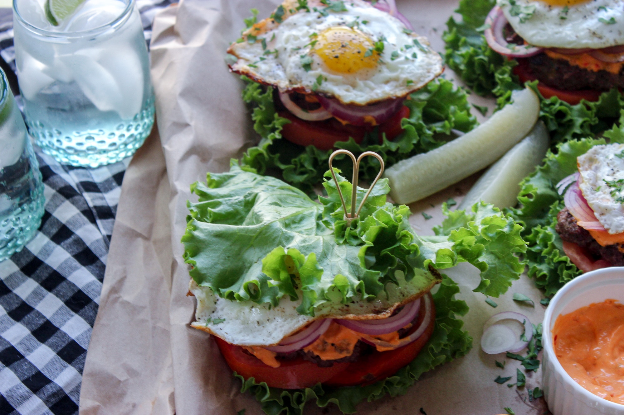 Keto Cumin Burgers with Harissa Mayo - Bonappeteach