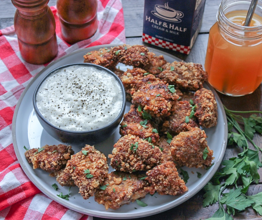 Keto Chicken Fried Steak Nuggets with Gravy - Bonappeteach