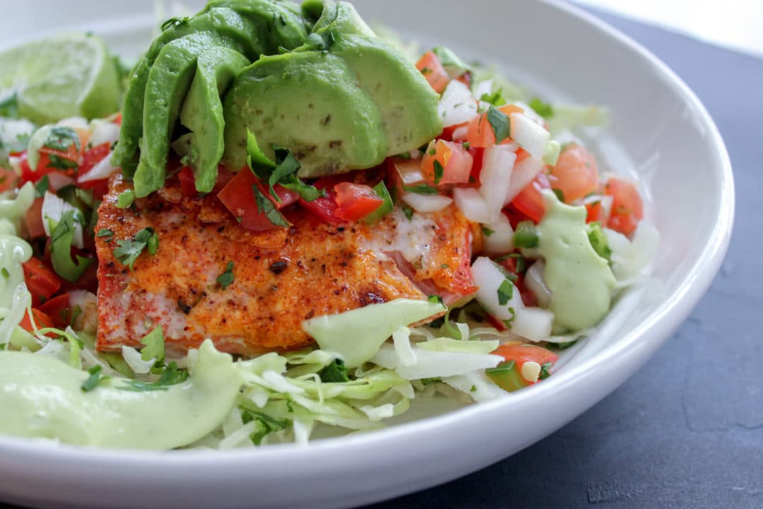 Deconstructed Salmon Fish Taco Bowls (Keto Friendly and Whole 30 ...