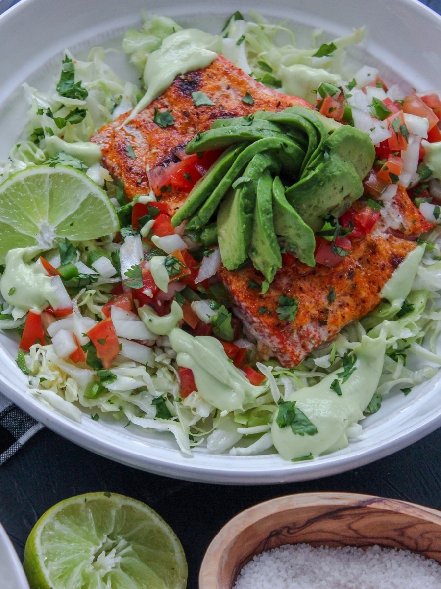 Deconstructed Salmon Fish Taco Bowls Keto Friendly And Whole 30 Bonappeteach