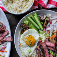 Steak Bibimbap Cauliflower Rice Bowls