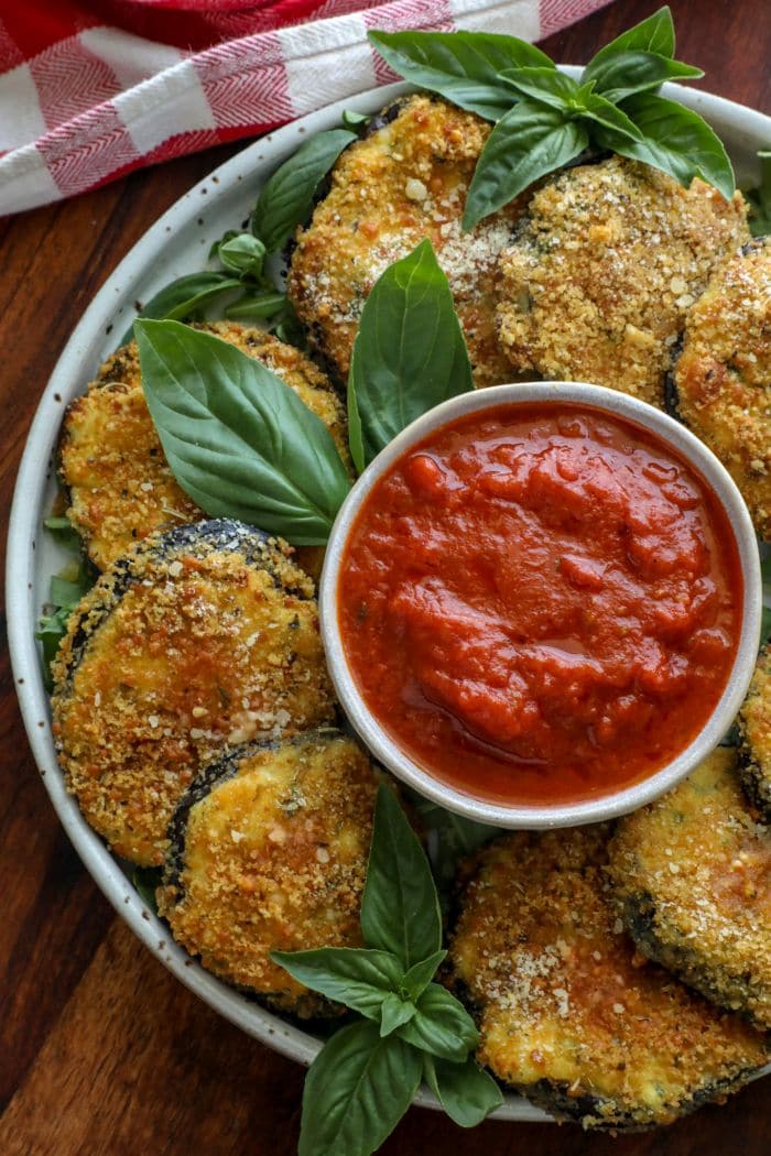 Crispy Keto Ricotta Stuffed Eggplant Rounds - Bonappeteach