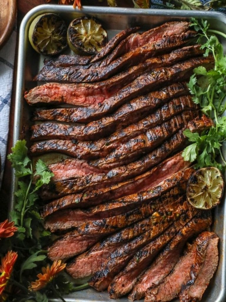 Easy Grilled Adobo Marinated Flank Steak