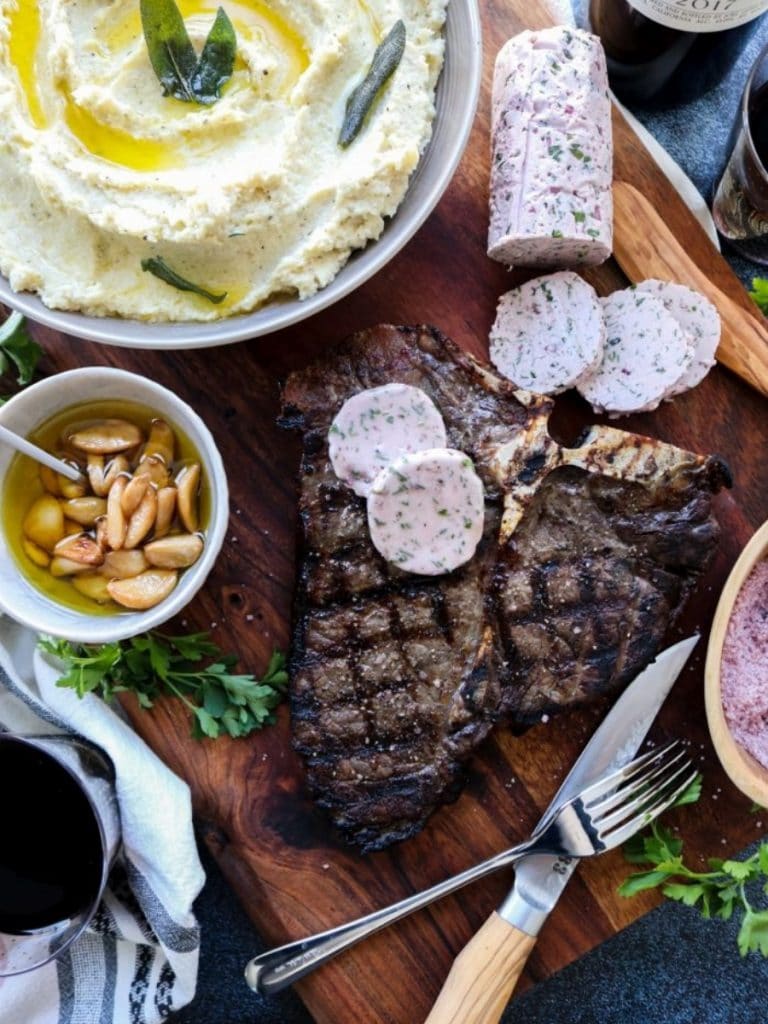 Steak with Red Wine Compound Butter