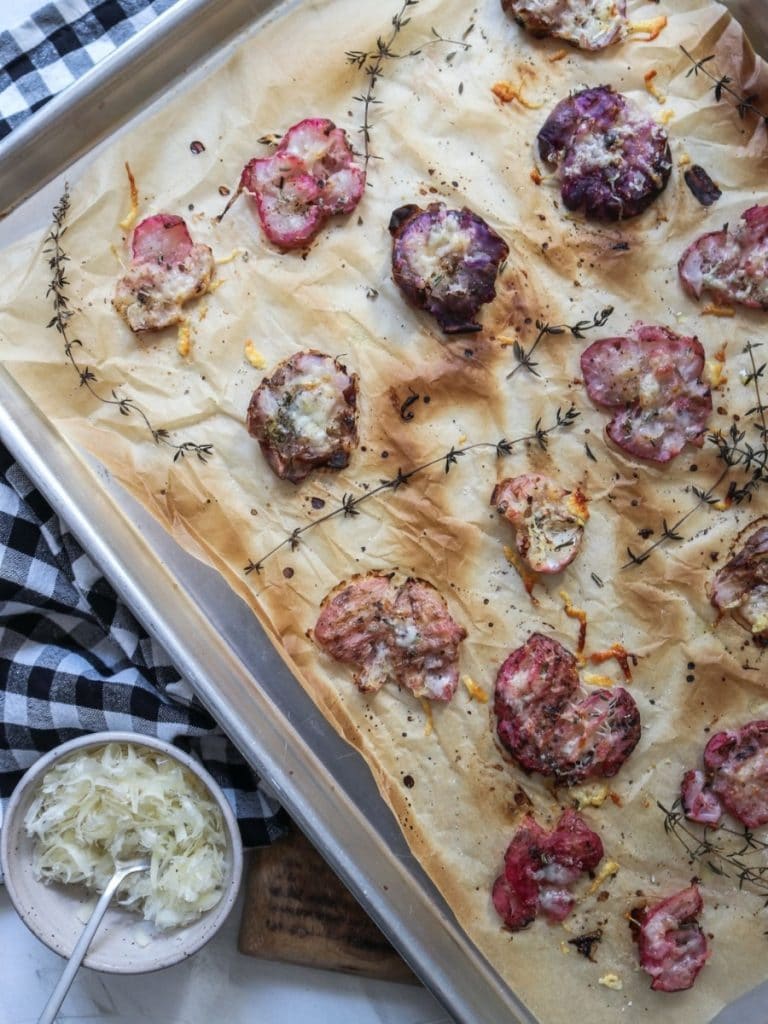 Oven Roasted Keto Radishes- “Smashed” Radish Recipe