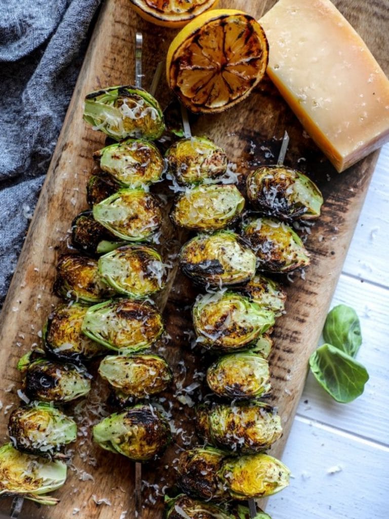 Grilled Lemon Pepper Parmesan Brussels Sprouts