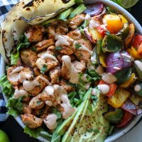 Grilled Chili Lime Chicken Fajita Salad