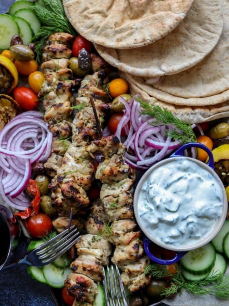 Healthy Grilled Greek Chicken Kebobs