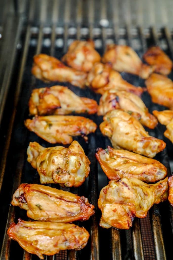 Hawaiian wings grilled over direct heat