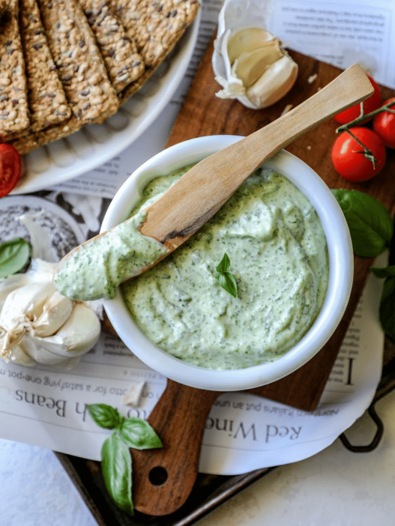 Homemade Garlic Basil Aioli