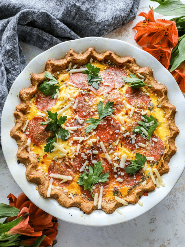 Keto Pepperoni Pizza Quiche