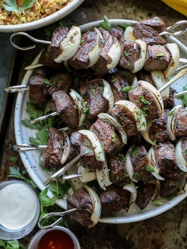 Broiled Beef Shish Kebabs