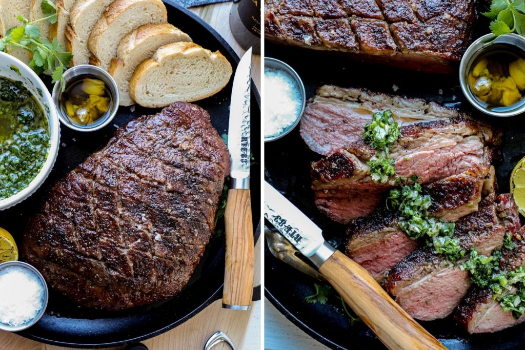 Served reverse seared picanha