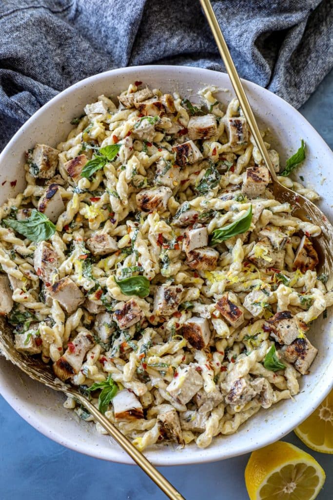 Creamy Lemon Chicken Pasta Salad