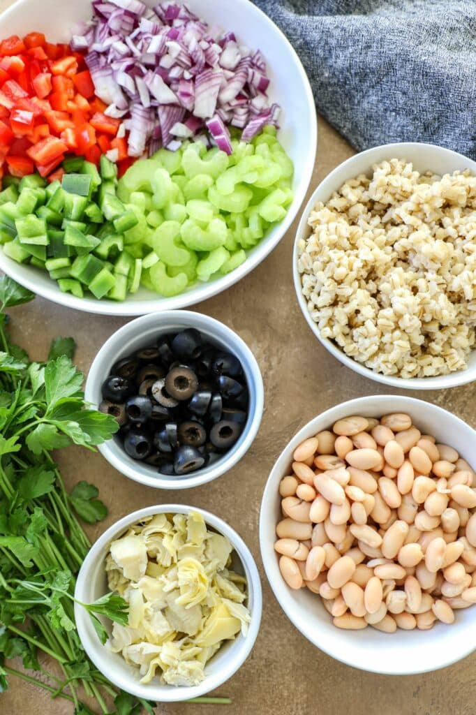 Tuscan Bean Salad With Barley ingredients