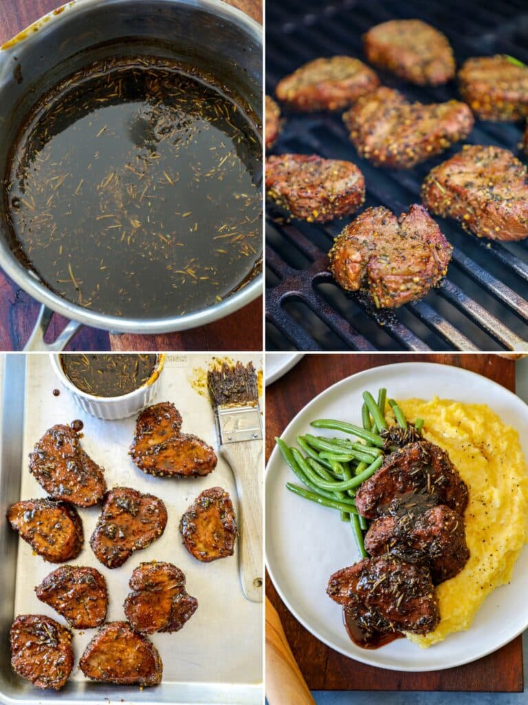 Grilled pork medallions