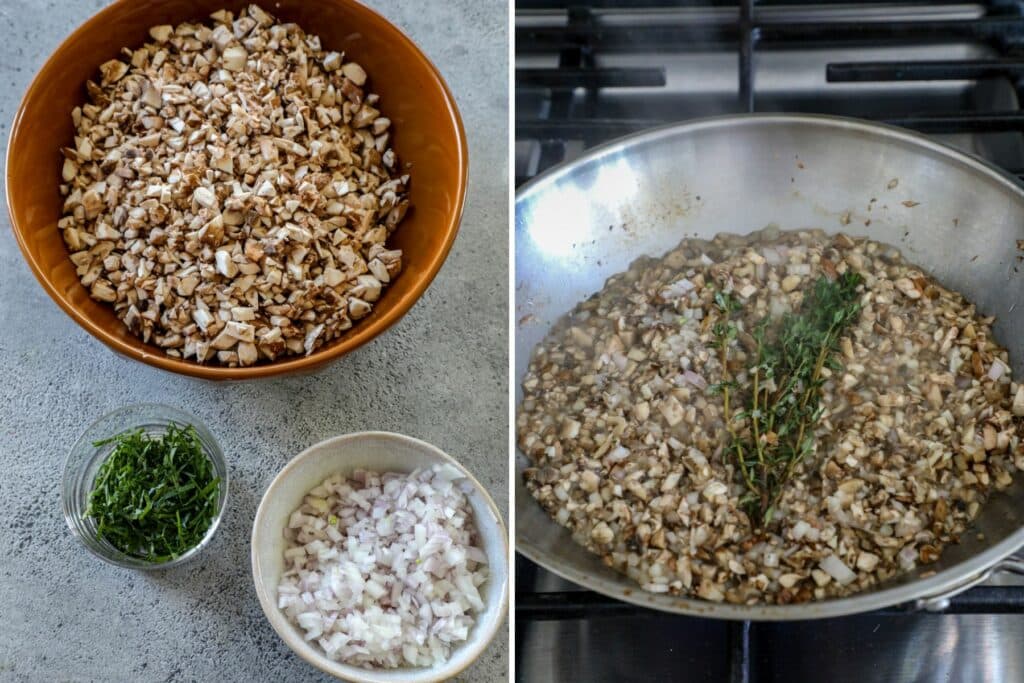 How to make mushroom duxelle in step by step photos.