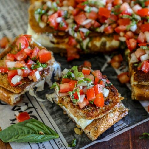 Grilled Cheese Sliders With Bruschetta