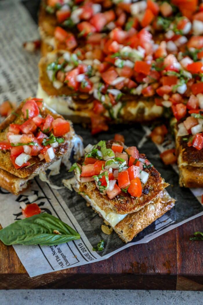 Grilled Cheese Sliders With Bruschetta