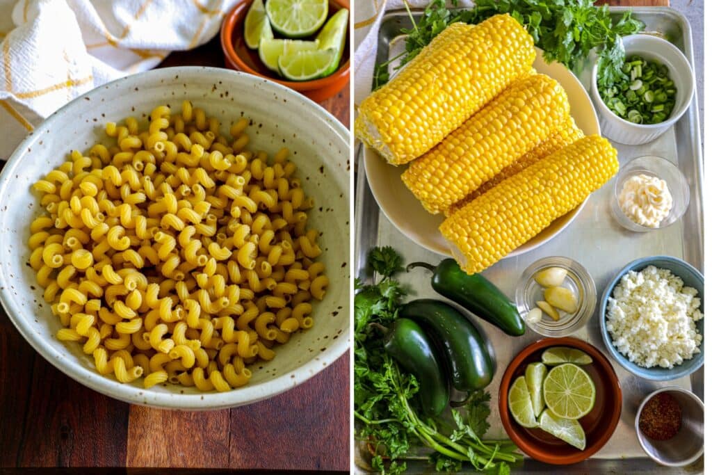 Grilled Elote Pasta Salad Recipe ingredients