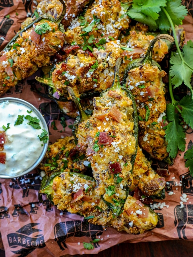 Mexican Street Corn (elote) jalapeno poppers