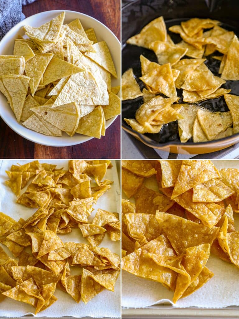 Making homemade tortilla chips