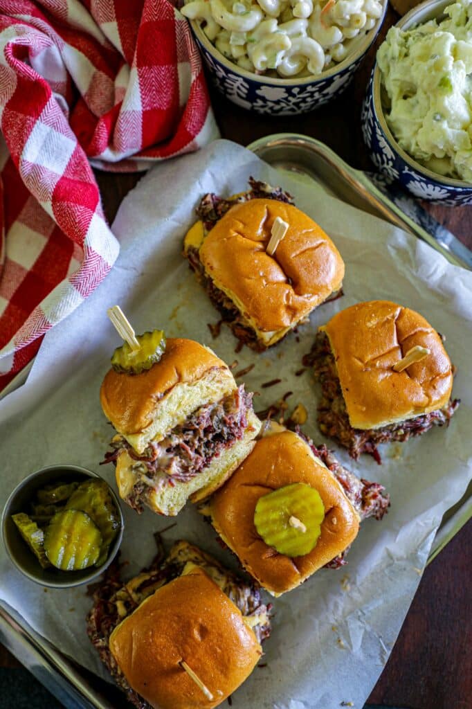 Pulled Beef & Cheddar Sliders