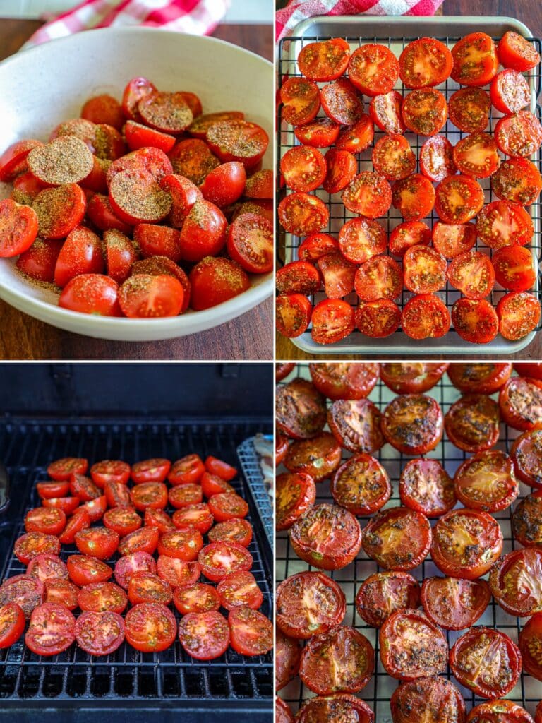 Smoke infusing the tomatoes for bloody mary mix