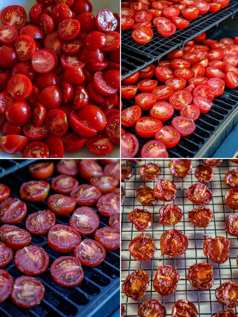 Smoking the tomatoes for drying