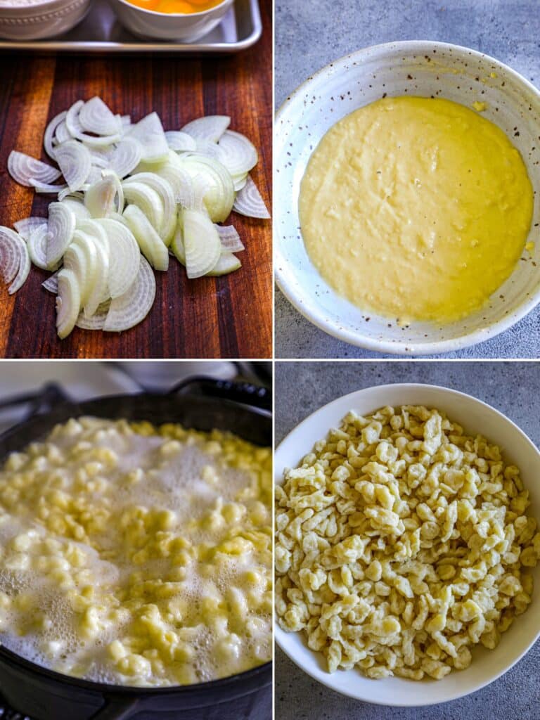 making homemade spaetzle