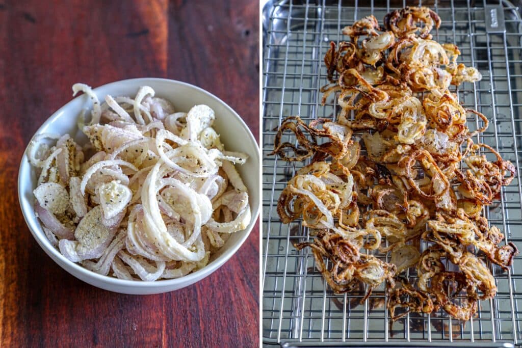 Crispy fried shallot topping