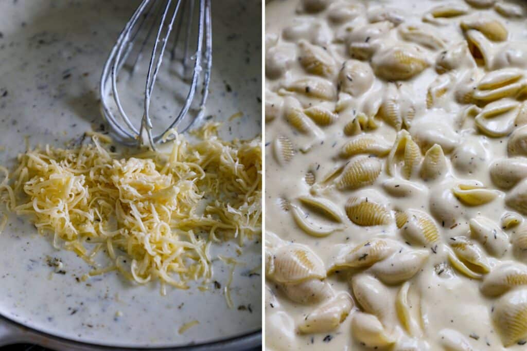 French onion mac and cheese sauce with the pasta added