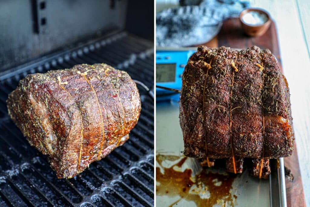 Smoking then searing the prime rib