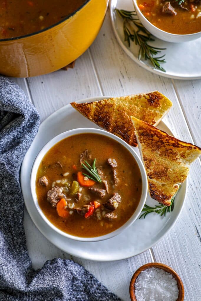 Dutch Oven Beef Barley Soup Recipe